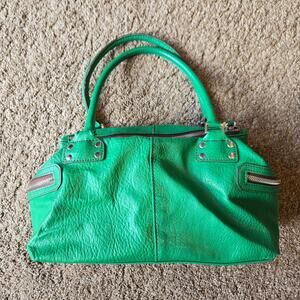 Matt and Nat Montreal Double Zipper Top Handle Purse Bag Green Vegan Leather